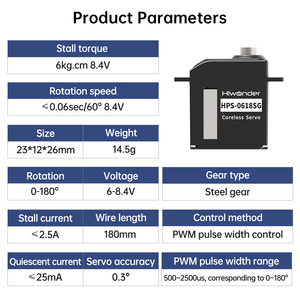 Hiwonder HPS-0618SG микро высокоскоростной цифровой сервопривод из нержавеющей стали для четвероногих роботов-собак - Product Image 6