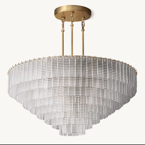 Hiện Đại Mỹ sang trọng 34 nhập Glass Chandelier với mạ vàng brass khung cho phòng khách khách sạn nhập foyer E12 cơ sở - Product Image 2