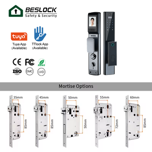 Riconoscimento del volto 3d di lusso Smart Lock Tuya Wifi Intercom impronta digitale Kuncipintu carta Passcode serratura della porta con la macchina fotografica - Product Image 3