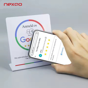 Acrylic Black NFC Social Media Card PVC Display Mini RFID Tag Reviews QR <strong>Code</strong> Table Stand for Google Payment Hotel Plastic - Product Image 6