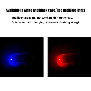 <strong>Red</strong> and Blue Solar Power Car Alarm <strong>LED</strong> Anti-theft Warning Light Lamp Flash Dummy Auto Emergency Warning Light - Product Image 5