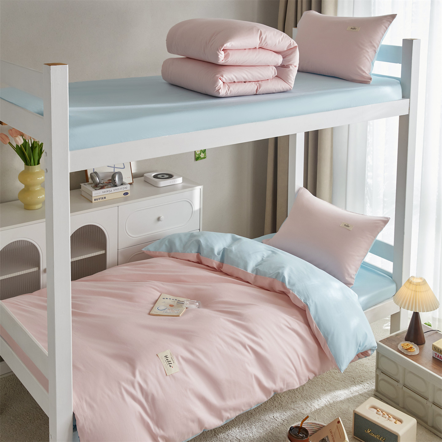 Pink and blue