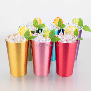 Stokta 450ML mal alüminyum bardak Tumblers 6 adet gıda dereceli Metal bardak açık partiler geri okul Bar kokteyl bardak