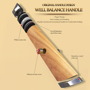 그랜드 샤프 일본 올리버 나무 손잡이 주방 다마스커스 칼 세트 AUS10 요리사 산토쿠 유틸리티 페어링 빵 스테이크 칼 세트 - Product Image 5