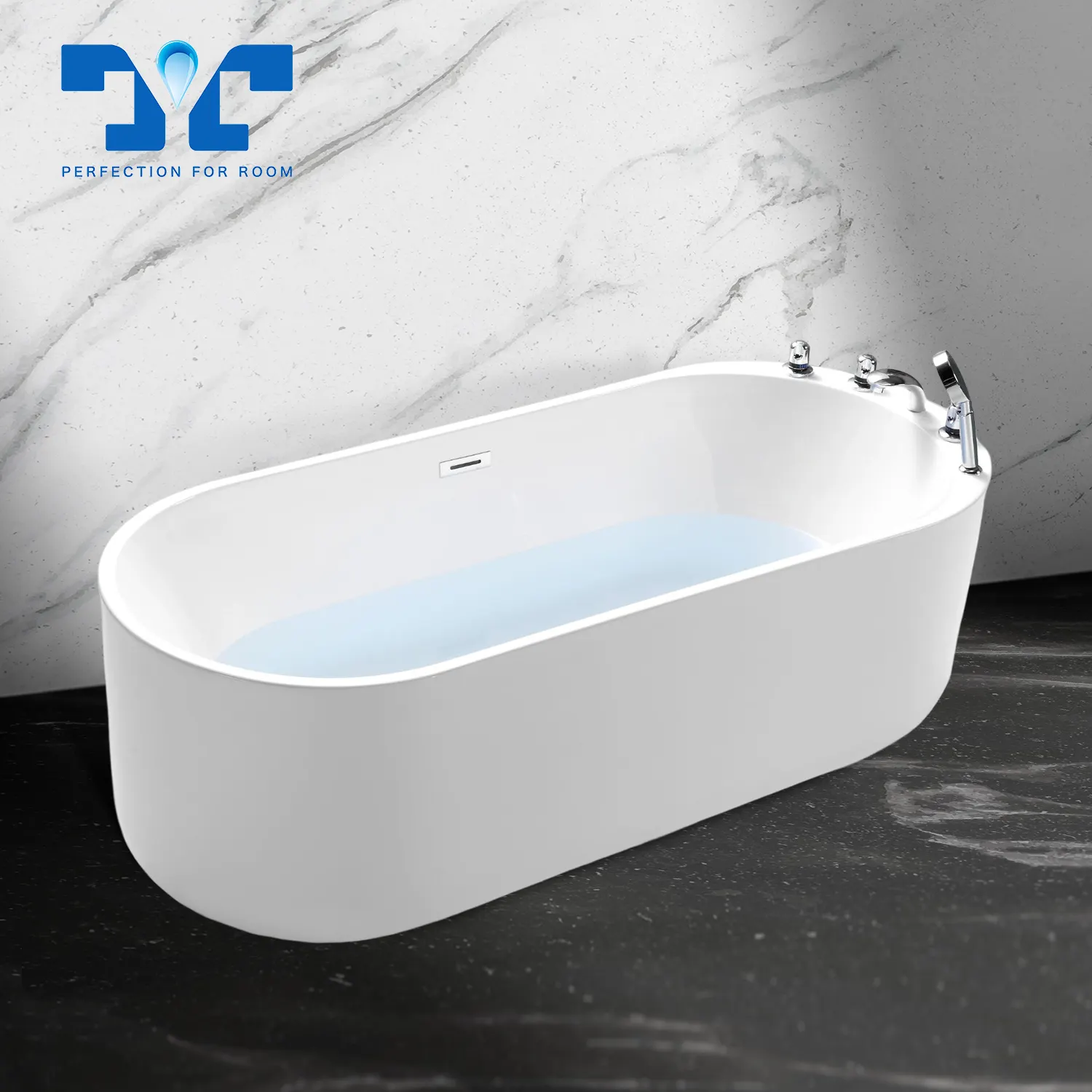 Banheira moderna de mármore aprovada pela ce cupc, banheira baixa de 59 polegadas, pequena, autônoma, em acrílico, oval, para adultos, banheira de imersão