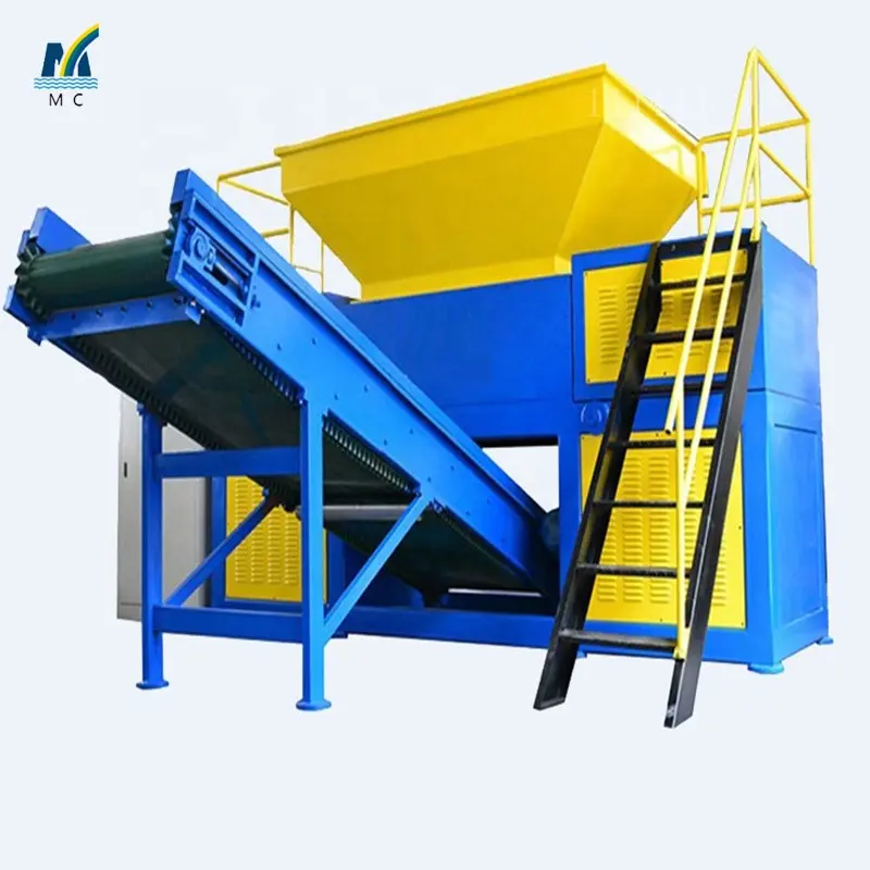 Industrial Pipes Packing Waste Film Straps Vehicle Parts Chemical Drums Twin Shaft Plastic Shredder for Supply to Vietnam