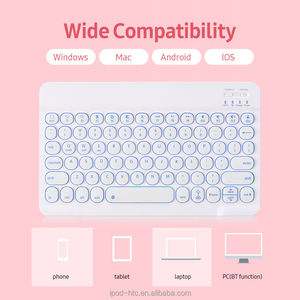 Teclado de máquina de escribir de fábrica para Android, IOS, Windows, Smart TV/tableta de teléfono, teclado inalámbrico retroiluminado RGB Universal - Product Image 5