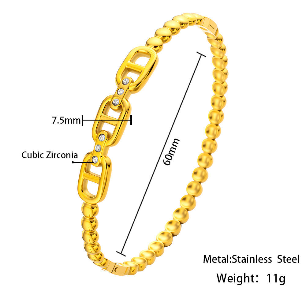 Bracelet doré à maillons chaîne nez de cochon Hmsz113 - 7560 mm