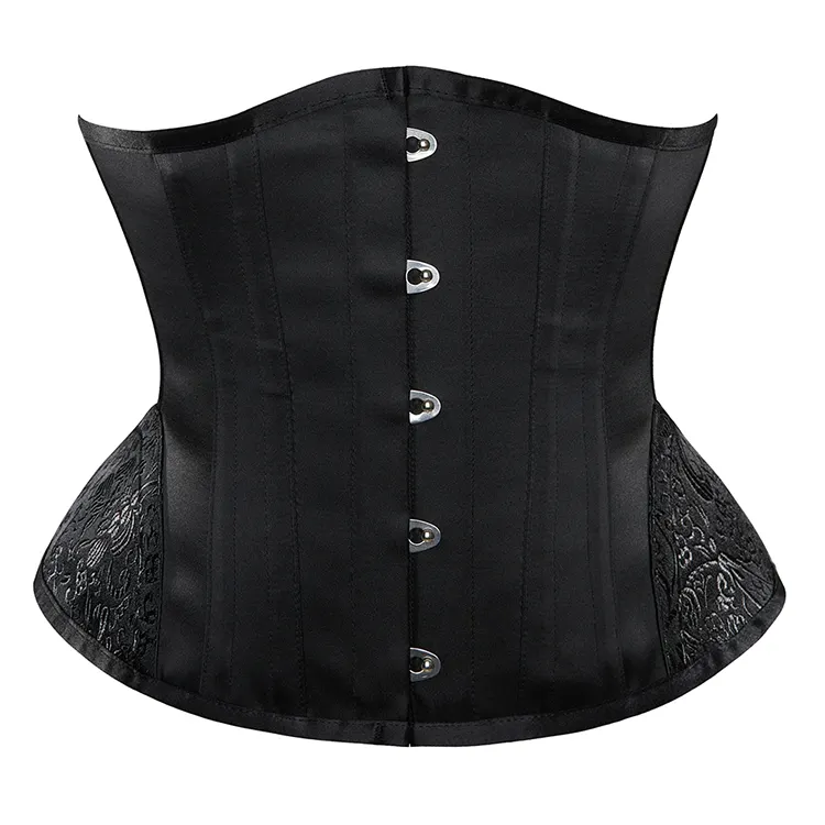5 bottoni Vintage Underbust corsetto donna vita Cinchers 14 bustini disossati in acciaio corsetti corti supporto per la schiena snelle guaine in vita