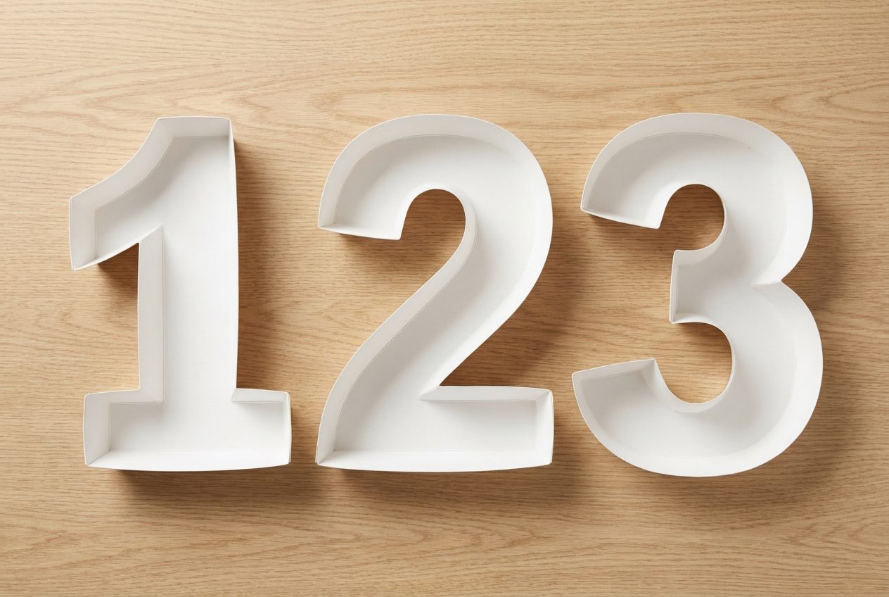 White Numbers shape tray