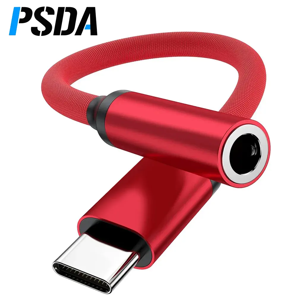 Psda USB-C Aux Jack Adapter 3.5Mm Koptelefoon Audio Adapter Kabel Voor Samsung S20 10 10 Note10 20 A80 Huawei P50 P40 P30 P20
