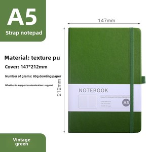 Cuaderno A5 personalizado con banda elástica, Impresión de línea horizontal, libro mayor de oficina, sensación de piel, diario de Estudiante - Product Image 6
