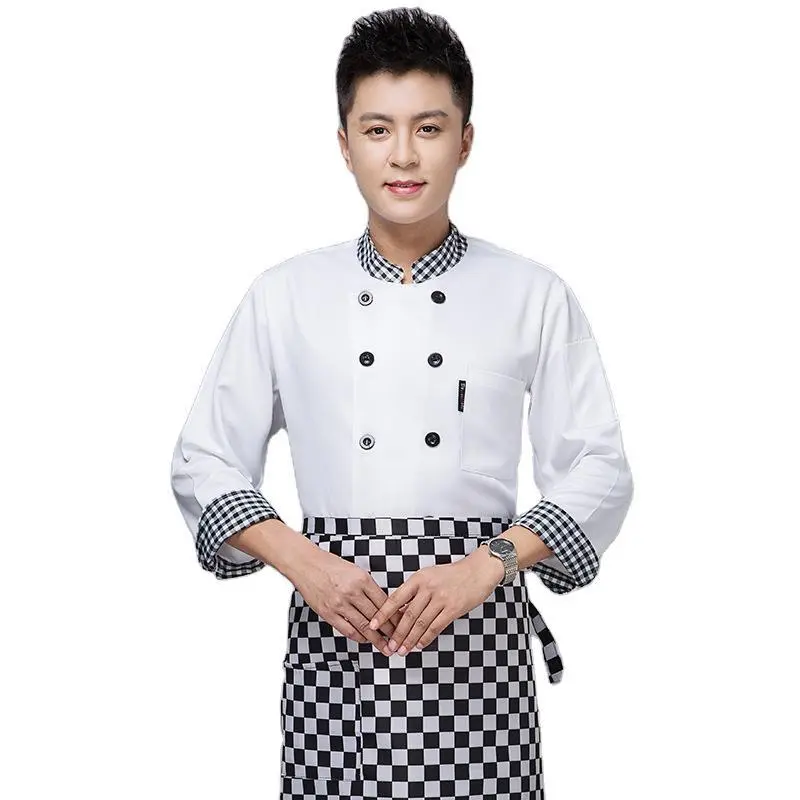 Vendita calda di alta qualità giacca da cuoco ristorante uniforme cucina cappotto chef camicia da uomo