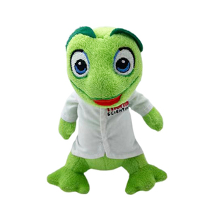 製造販促ブランドロゴぬいぐるみトカゲぬいぐるみ科学者キャラクタージャケット付き