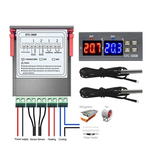 STC-3008 DC 12V 24V AC 110V 220V Dual Digital <strong>Temperature</strong> <strong>Controller</strong> Thermostat Thermoregulator <strong>with</strong> <strong>Sensor</strong> - Product Image 1