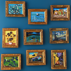 Yaratıcı 3D Van Gogh boyama buzdolabı mıknatısı ünlü dünya resim buzdolabı mıknatısları - Product Image 3