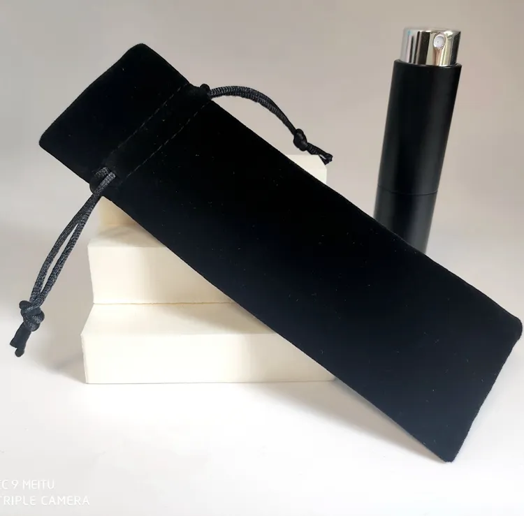 Индивидуальный бархатный мешок для флакона духов, высококачественный черный мешок на шнурке