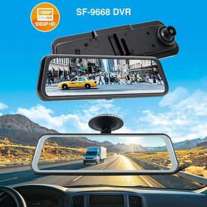 9.6 Inch Touch Button Backup Car Camera Rear View Mirror <strong>Monitor</strong> System Full Screen Mirror Car <strong>Monitor</strong> with 2 <strong>Input</strong> - Product Image 1