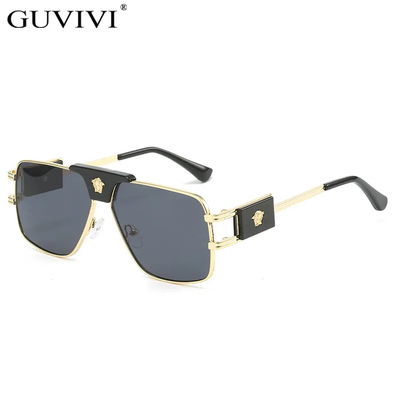 2023 Neueste Luxus Designer Shades Sonnenbrille Berühmte Marken Square Frame Metall Sonnenbrille für Frauen Männer
