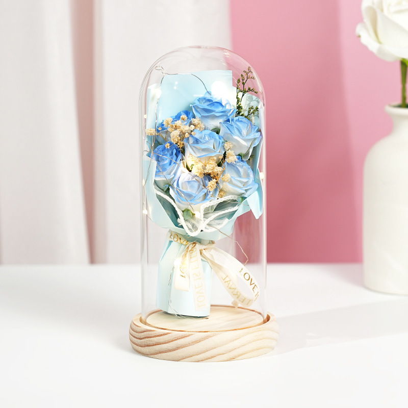 Bleu glacier brisé, 7 roses