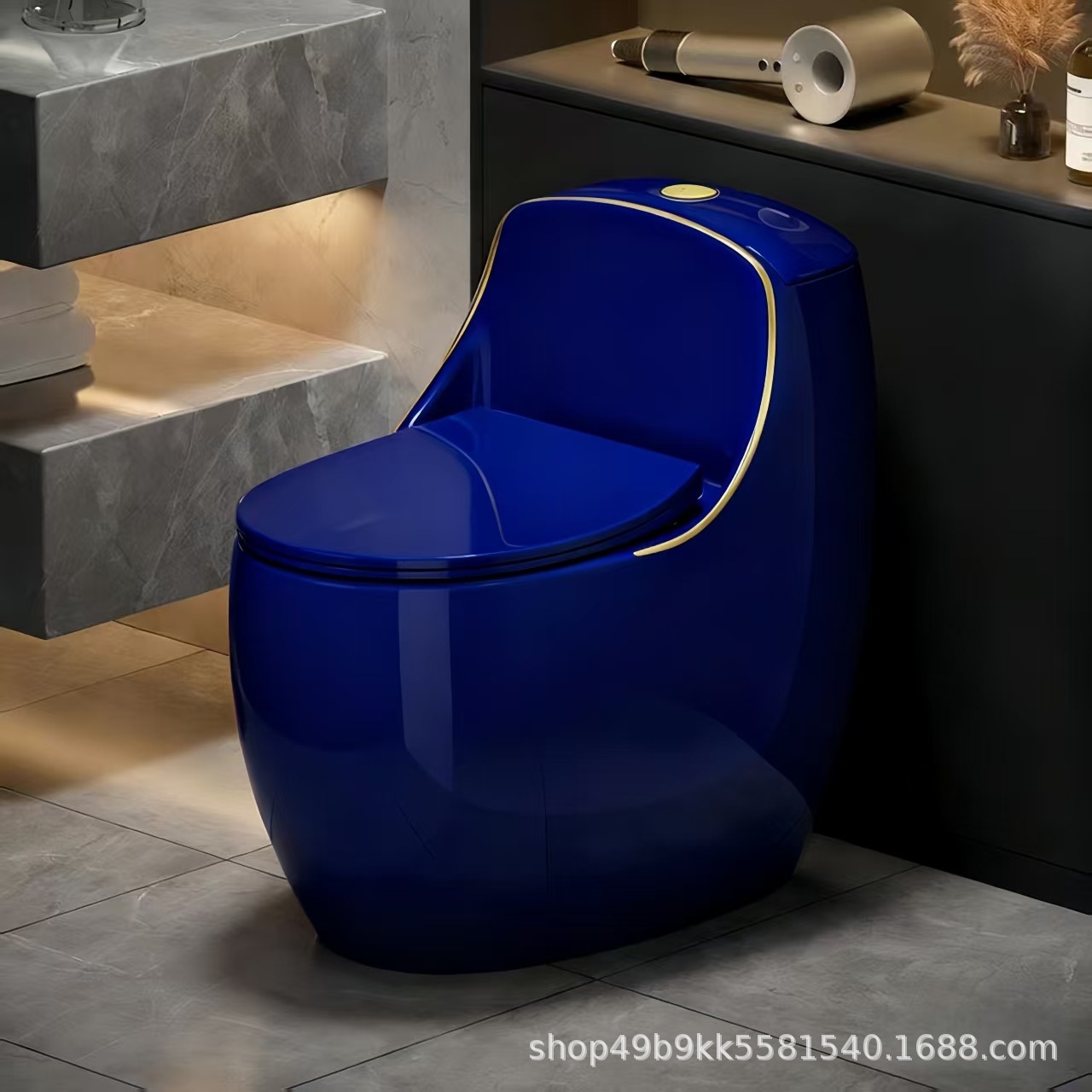 Cobalt-blue toilet