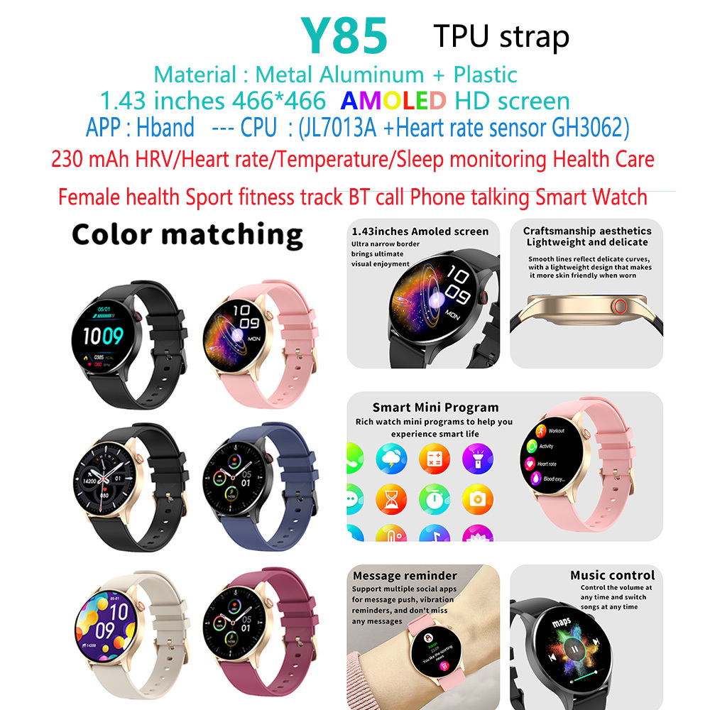 Montre intelligente à écran Y85-oled-amoled