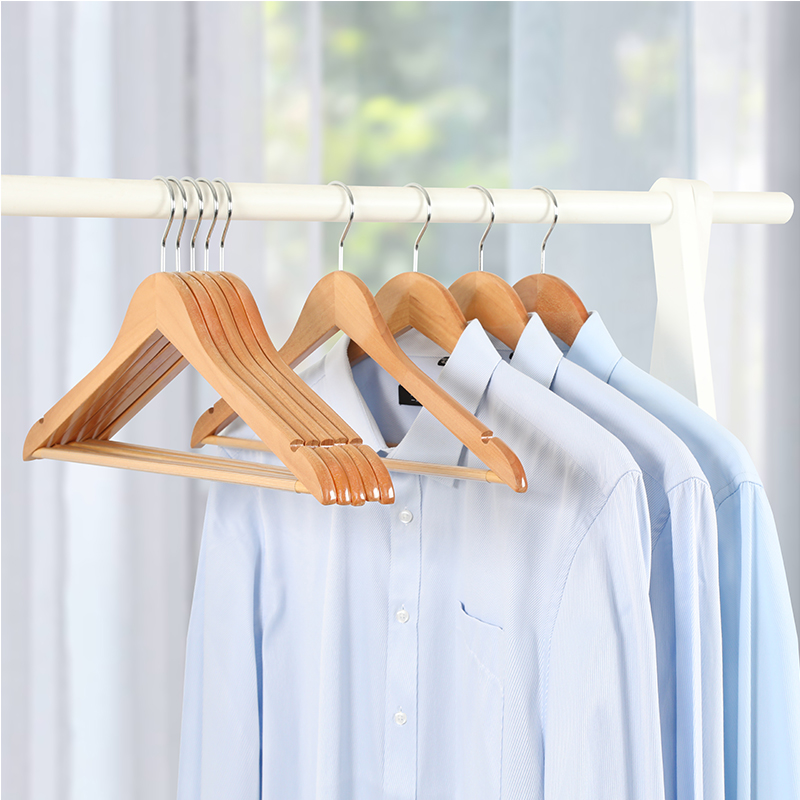 LINDON White Wooden Hangers Classical Standard Adult Solid Wood White Hanger Clothes Hangers with Pant Bar