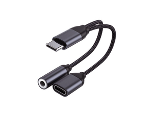 USB C型至3.5毫米耳机充电器适配器2合1高分辨率DAC快速充电加密狗电缆USB C至Aux音频插孔有现货 - Product Image 4