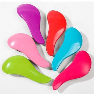 カールヘア用の新しいデザインのプラスチック帯電防止ヘアブラシ明るい色のもつれのない髪 - Product Image 5