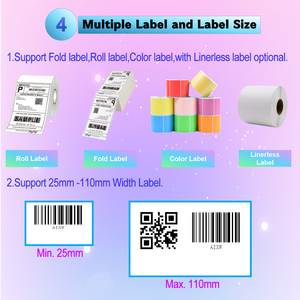 AIXW Thermal Shipping Label <strong>Printer</strong> 4 Inch Width Thermal Sticker <strong>Printer</strong> With <strong>Free</strong> Paper Stand Print 4x4 4x6 Inch Label - Product Image 6