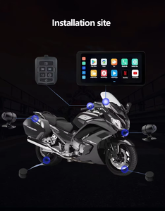 防水6.3インチ4GモーターサイクルAndroidシステムワイヤレスCarplayAndroid自動GPSナビゲーション (1080PダッシュカムTPMS付き)