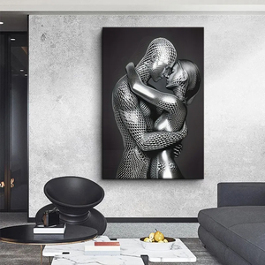 Hiện đại kim loại hình tác phẩm nghệ thuật trừu tượng vải Áp phích vài bức tranh tường phòng khách trang trí nhà không khung bức tranh - Product Image 5