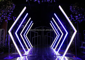 Düğün töreni için Metal düğün kemer zemin Led tünel geometrik kemer sahne - Product Image 4