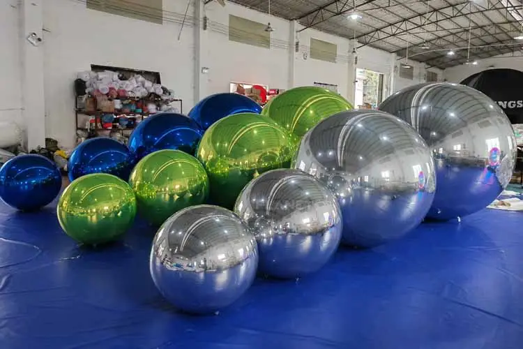 Decoración de fiesta de PVC globo de espejo inflable colgante gigante/Bola de espejo flotante inflable