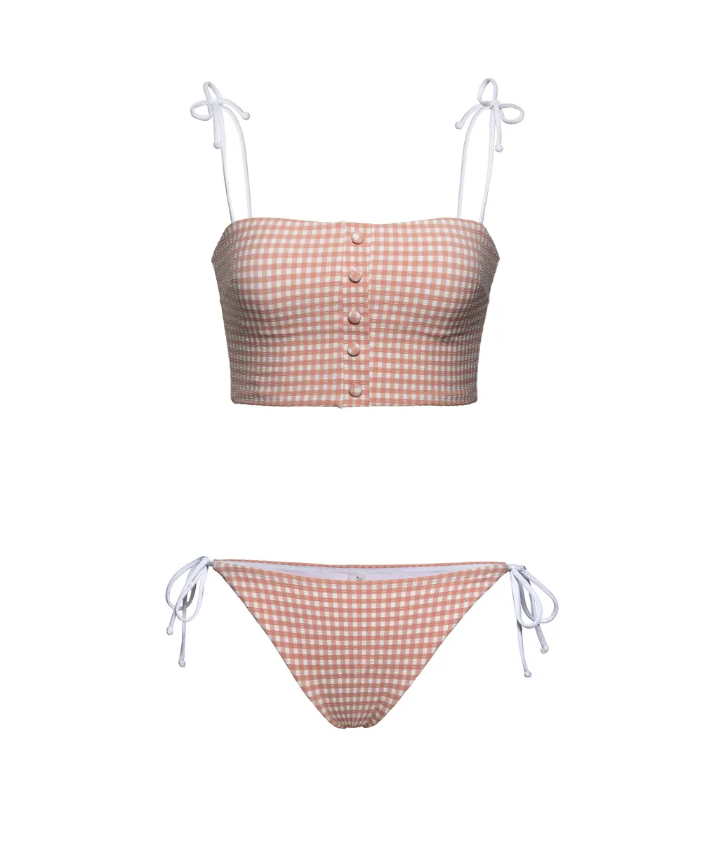 Atlantic Beach-Bikini estilo Pastoral Vintage para mujer, traje de baño dividido para playa