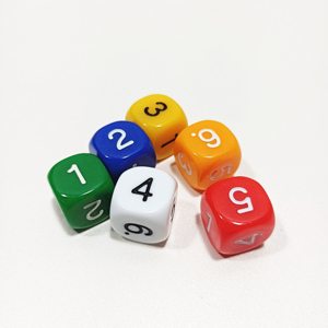Acrylic 16mm D6 Number Multicolor Dice for Education Board <strong>Game</strong> Four Rules of Arithmetic Corner Custom Family Playing <strong>Game</strong> Set - Product Image 3