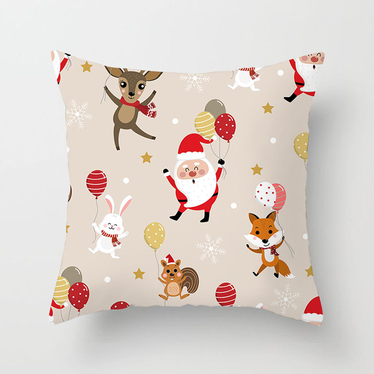 Factory Direct Nordic Style Cushion Cover Custom Christmas Deer Print Cushion Cover