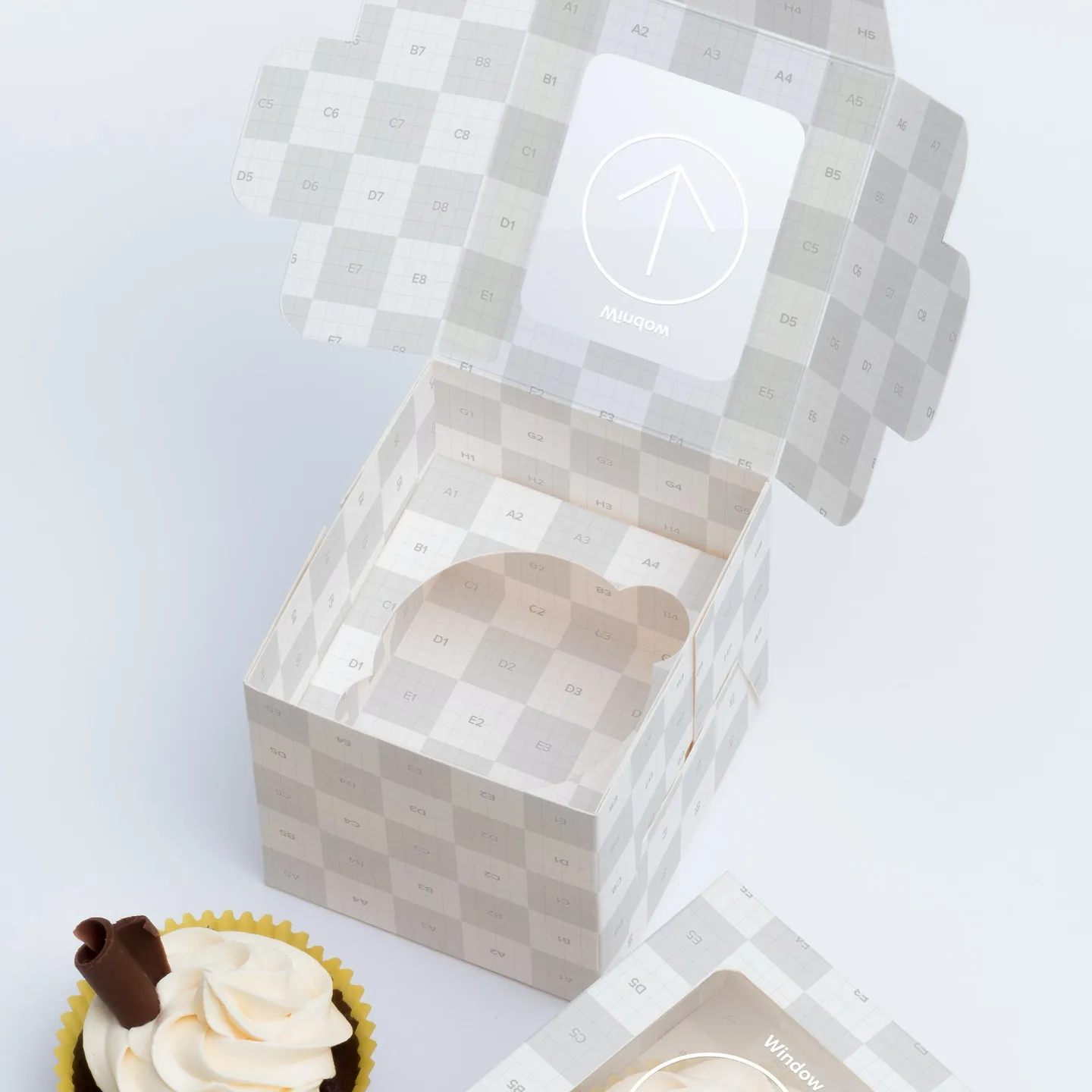 Embalagem de papel cupcake copo pop tiramisu, design de casamento a granel, descartável, simples, caixa de bolo com janela