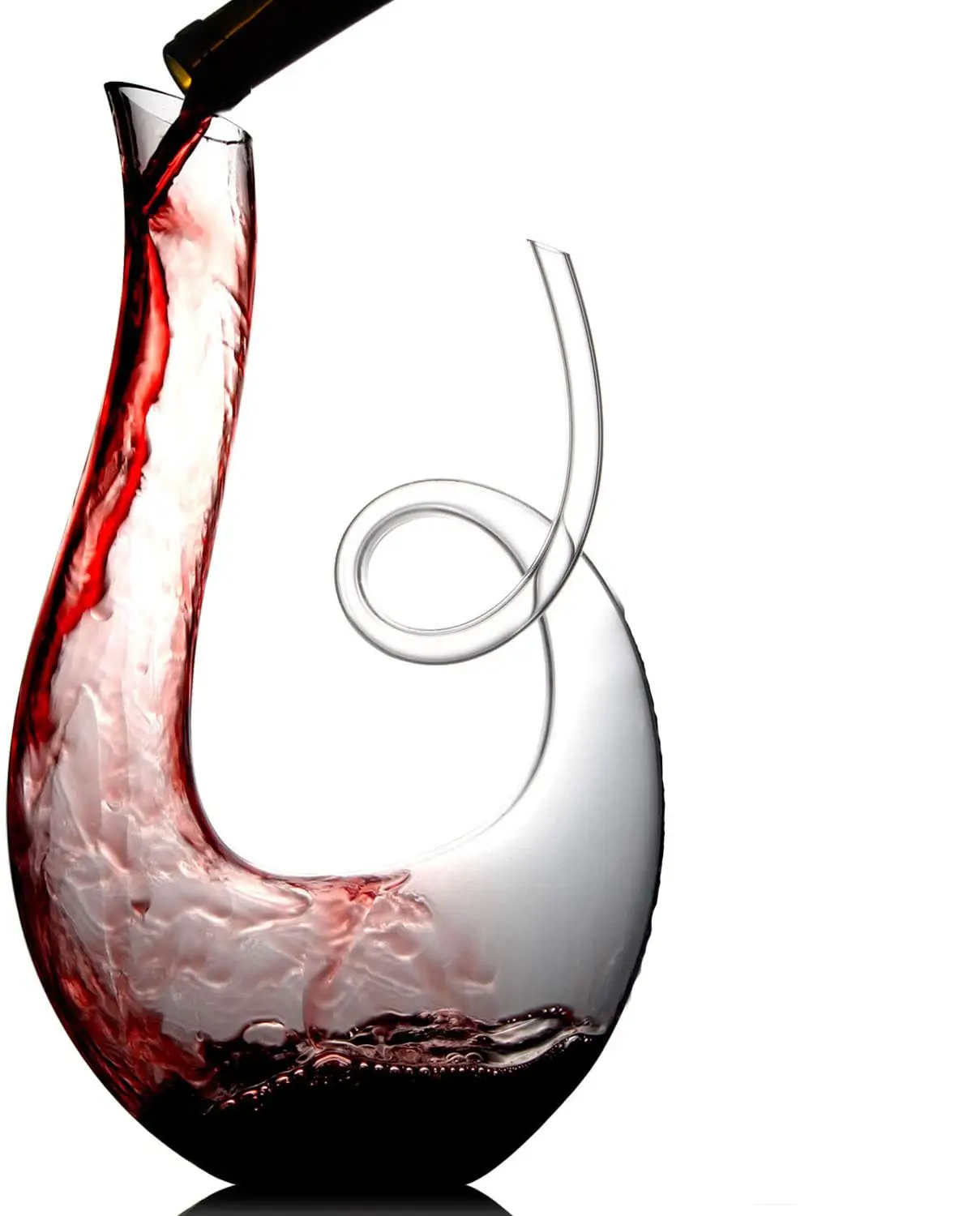Ama 2024 Venta caliente decantador de vino en forma de U artesanía copas de vino jarra copas de vino sopladas a mano decantador