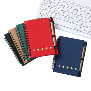 Bloc de notas promocional con logotipo personalizado con notas adhesivas y bolígrafo ecológico, cubierta de papel de hojas sueltas Kraft, papelería elegante - Product Image 1