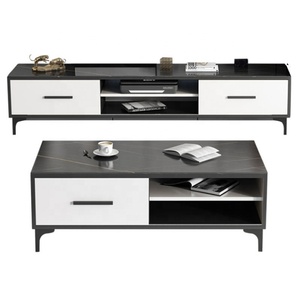 Soporte multifuncional de alto brillo para TV, mueble de oficina con mesa de centro, color blanco, para cafetería y hogar, nuevo diseño, barato - Product Image 6