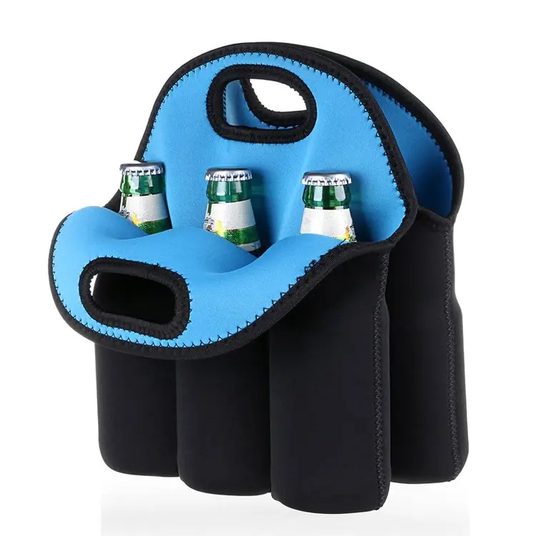 Eco Friendly Neoprene Insulated Tote Beer Waterproof Ice 6 Pack Cooler Bag for Wine Bottle