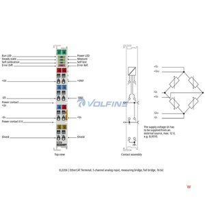 Terminal original novo EL3356 EtherCAT, entrada analógica de 1 canal, ponte de medição, ponte completa, 16 bits