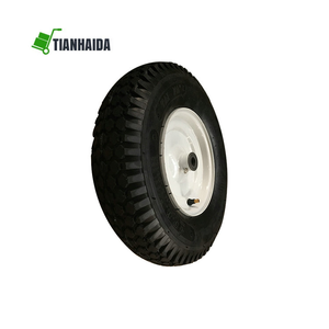 Steel Rim Puncture-Proof Wheelbarrow <strong>Tyre</strong> <strong>4.80</strong> 4.00-<strong>8</strong> Solid Rubber Spare Wheel with Axle - Product Image 4