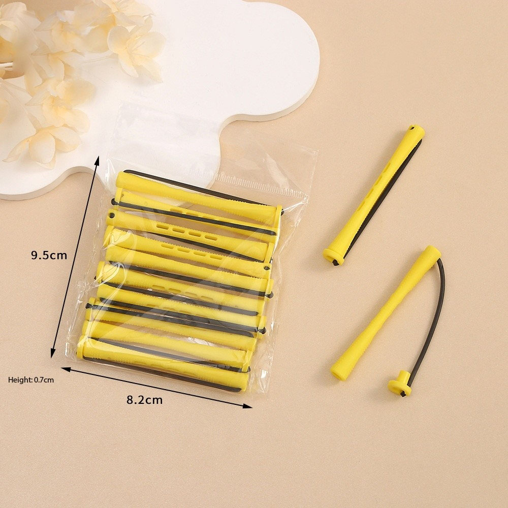 ม้วนผมที่มีฝาครอบ0.7ซม. (10สีเหลือง)