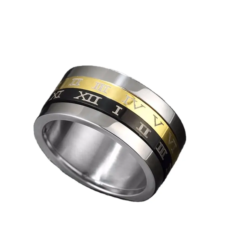 2023 nuovo Design antico roma numeri anello anello doppio dito in acciaio inossidabile