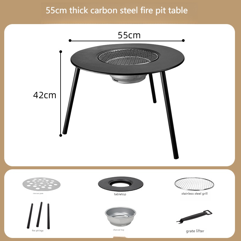 Table de cuisson au charbon de bois