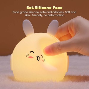 Luz LED nocturna de conejo/ciervo RGB con Sensor táctil, lámpara de noche de silicona recargable con temporizador regulable de 9 colores para niños, regalo para bebés - Product Image 4