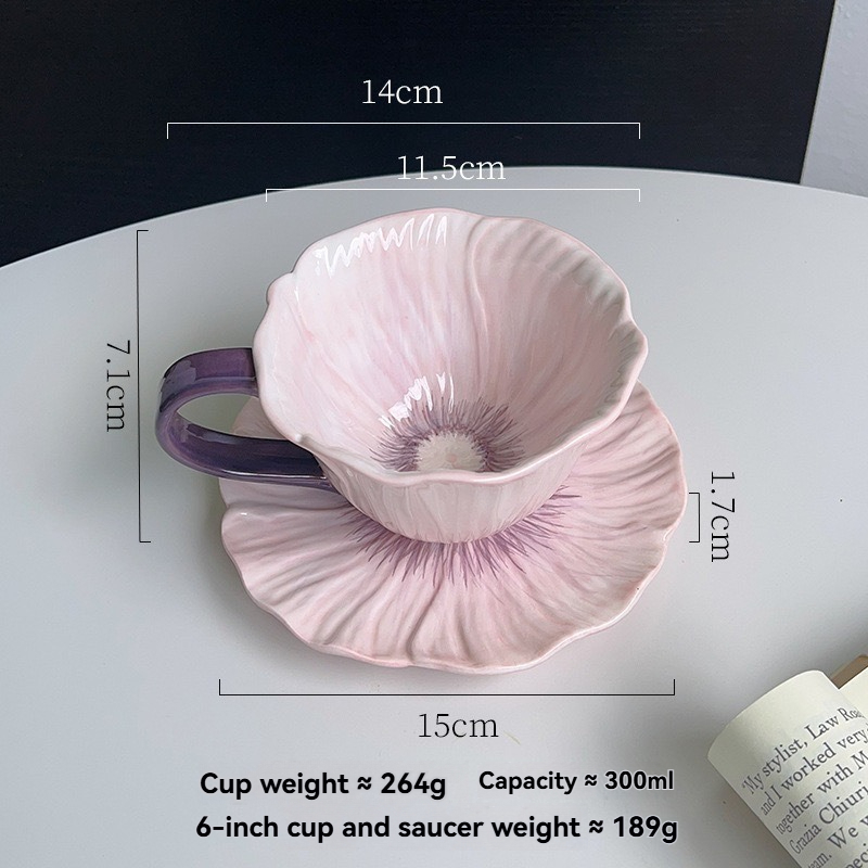 Tasse violette + soucoupe