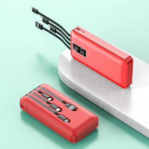 איכות גבוהה 10000mah בנק כוח נייד 4-תיל טעינה מהירה הוביל תצוגה דיגיטלית usb & סוג-<span class=keywords><strong>c</strong></span> פלט עם מחזיק כבל
